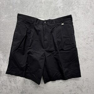 PGA TOUR Shorts Mens 38 Black Bermuda Pleated Pockets Belted